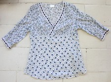 Tunique Fleurie Bleu et Blanc T.40