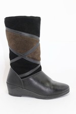 Bottines Après ski Cuir Noir Taille 37 TBE (made in Italie)