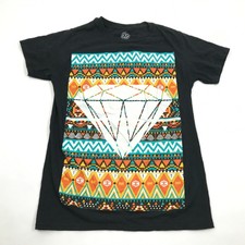Diamant Graphique Noir Chemise TAILLE S Adulte Coupe Ample Manche Courte T-Shirt
