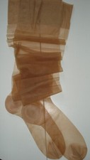 Bas nylon voile vintage sans couture T 10 Phildar sheer stocking calze medias