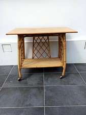 Ancienne table télévision en rotin années 50/60 broc vintage
