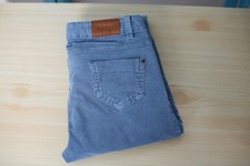 10 ans JEAN Fille slim velours 1000 raies   CYRILLUS   bleu orage / 5 poches/ 