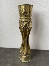 douille vase obus decore art tranchee laiton forme originale soldat guerre