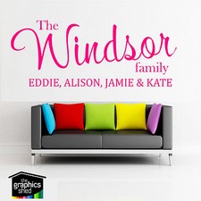 Coutume personnalisé nom de famille Mur Art Autocollant Vinyle Decal idée de conception