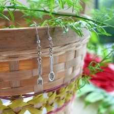 Boucles d'oreilles style tibétain Forme Fourchette