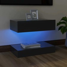 vidaXL Meuble TV avec lumières LED Gris 60x35 cm OBD