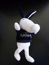 U7- DOUDOU PELUCHE DPAM DU PAREIL AU MEME LAPIN MON LAPINO BLANC PULL BLEU 20CMS