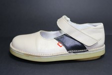 KICKERS Ballerines à Scratch Cuir Blanc Taille 40 TBE