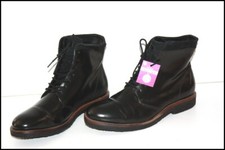 KOST Bottines à Lacets Cuir aspect Glaçé Noir Doublées Cuir T 41 TBE