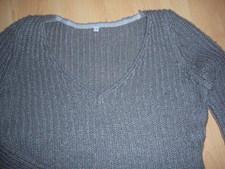 Pull kaki/taupe fils brillants T.S