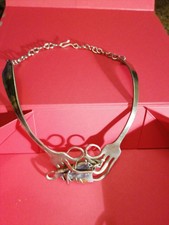 Collier tour de cou argent & pierre semi précieuse. Piece unique. Curiosité.