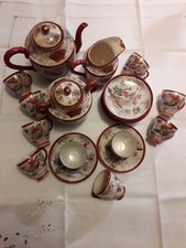 Superbe service à thé ou café en porcelaine de Chine XIXe nombreuses pièces 