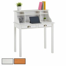 Bureau secrétaire rangement avec 2 tiroirs en pin massif