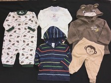 5 pc BOYS LOT size 3/6 6 month FLEECE HOODIE JACKET STRIPES MINNESOTA SHIRT PANT