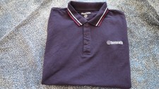 LAMBRETTA Polo Manches Courtes Violet-Indigo Taille Large Logo brodé