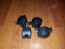 4 PK Height-Adjustable Base Caster Wheel Desk Table Leg, Black, 4/Pack