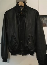 Vintage : Authentique Blouson Chevignon Noir, Cuir Véritable, style "Bombers"