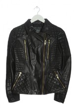 BRUCE FIELD Veste en cuir Dames T 36 noir style décontracté