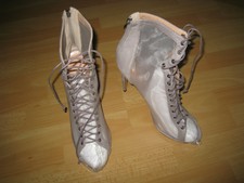 Bottines grises sexy résille à bouts ouverts et talons hauts P 44 45