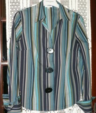 Chemisier 123 taille 40  lignes bleues ,vertes etc  parfait état original