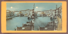 Italia Venezia; Venise la nuit*; Vintage STEREO albumen print; aquarellée; c1880