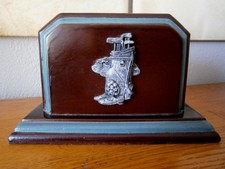 Ancien porte-lettres-courrier en bois- décor golf