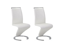 Lot de 2 chaises TWIZY - Simili Blanc 