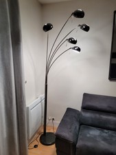 Luminaire 5 banches, métal chromé