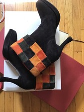Shalison  And Vero  Cuoio Suede Black Ankle Boots Heels Women's Shoes Size 37.