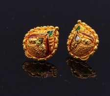 Filigrane Travail Main Craved Huile Lampe Sur Clou Meena Couleur D 22 K Or Bijou