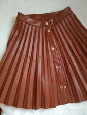 jupe plissée simili cuir marron VILA t 36