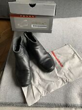 Prada Femme Noir Cuir Zip Bottines Taille 36.5 tres bon etat+ boite + sac