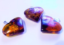 3 Baltique Ambre Pendentif " Coeur "
