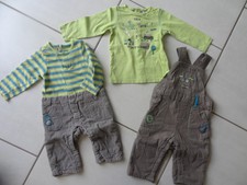 ENSEMBLE 3 PIECES salopette  " ORCHESTRA " GARCON 6 MOIS  TBE