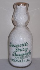 Greenville Dairy Products Greenville PA. Pyro Quart Cream Top Real Cream & Milk