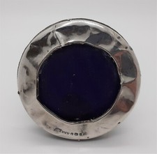 ANCIEN PETIT CADRE PHOTO ROND EN ARGENT ANGLAIS POINÇONS VELOURS NUMÉRO SILVER