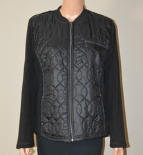 Veste noire bi-matière polaire & matelassé BRANDTEX T 42 Neuve