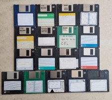 Lot de 17 disquettes 3,5" informatique. occasion non testées