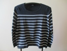 PULL FIN RAYÉ NOIR ET GRIS T XL (46) BONNE OCCASION