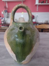 ANCIENNE CRUCHE TERRE CUITE XVIIIème 18ème Glaçure VERTE CHAPELLE DES POTS 