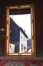 Très grand miroir mural ou cheminée 216X124cm doré style baroque d'un château