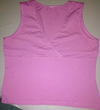 Tee shirt sans manche femme, Fushia col V, Taille 38, Occasion