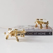 Laiton Avion Modèle Lot De 2, Table Haut Miniature Décorative Modèle