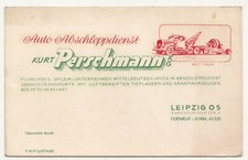 Ancienne Publicité Carte Ak Auto Service de Remorquage Kurt Perschmann Leipzig O