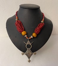 Croix du sud touareg Niger Collier pendentif Tilya pièce ancienne Afrique