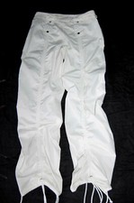 Pantalon d'aisance droit à froncé pantacourt toile stretch MORE & MORE Blanc 2/S