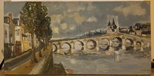 Ancien magnifique tableau peinture huile sur toile Micheline Masse 1975 Blois 41