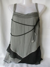 Mia Soana Ravissante tunique vaporeuse Gris/Noir-Comme Neuve-T.46