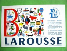 Ancien Buvard Dictionnaire Petit Larousse ALPHABET Jeu de Mots Lettre B