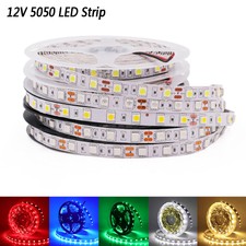 Ruban LED 5M 12V 5050 SMD Blanc Flexible Chambre Cuisine Maison Bande Lumineuse
